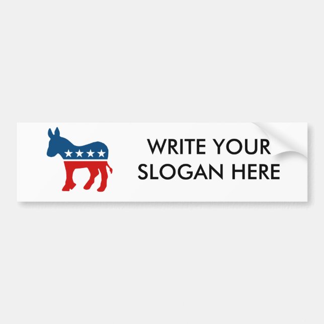 DNC - DEMOCRAT - DONKEY BUMPER STICKER (Front)