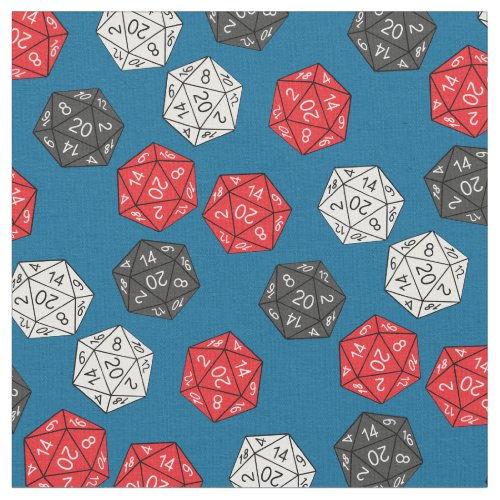 DND 20 Sided Dice Game Dungeons Dragons Fabric