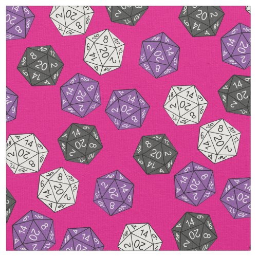 DND 20 Sided Dice Game Dungeons Dragons Pink Fabric