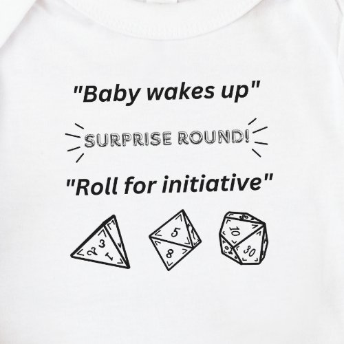 DnD Baby _ Baby wakes up Roll for initiative Baby Bodysuit