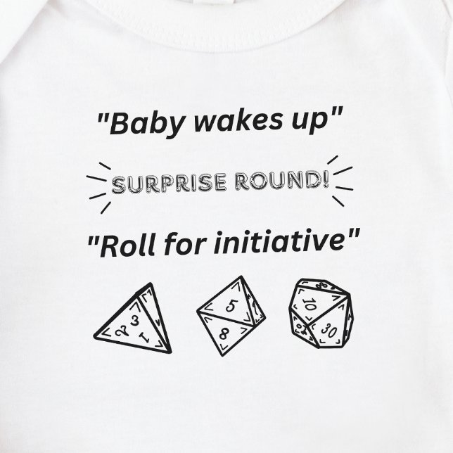 DnD Baby - Baby wakes up Roll for initiative Baby Bodysuit (Creator Uploaded)