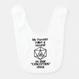 DnD Baby Bib- "Conception Check" Bib