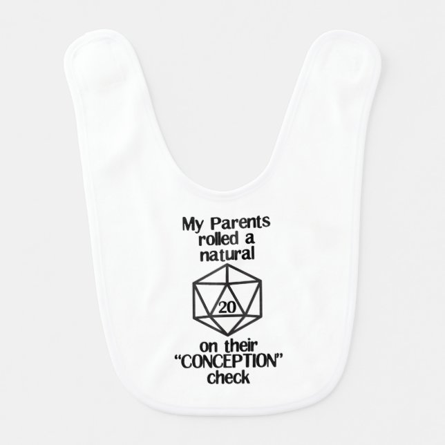 DnD Baby Bib- "Conception Check" Bib (Front)