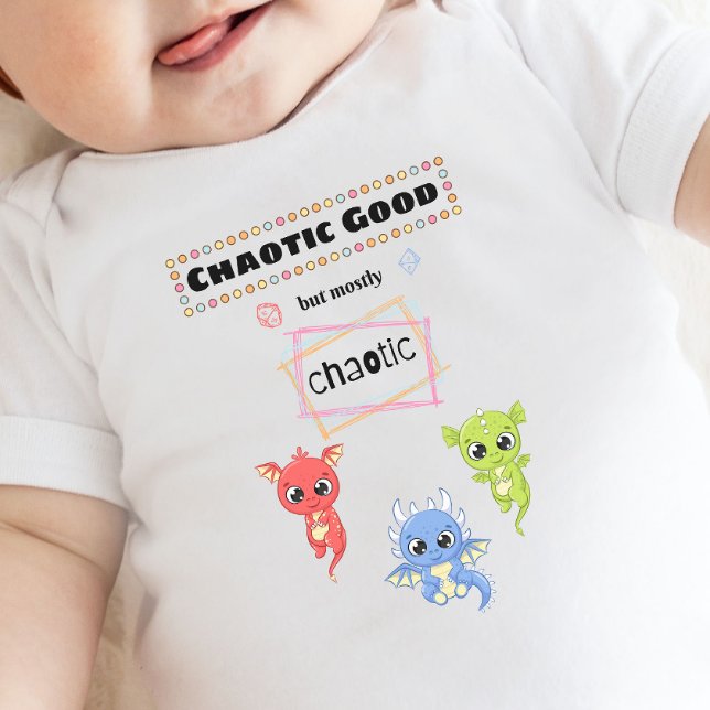 DnD Baby- Chaotic Good But mostly Chaotic Baby Bodysuit (Creator Uploaded)