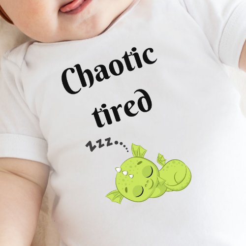 DnD baby _ Chaotic Tired little Dragon Baby Bodysuit