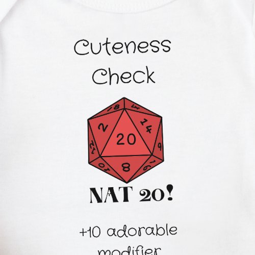 DnD Baby _ Cuteness Check Nat 20 Baby Bodysuit