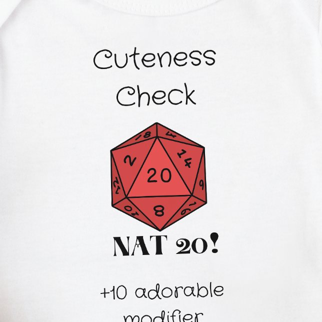DnD Baby - Cuteness Check Nat 20 Bodysuit (Creator Uploaded)
