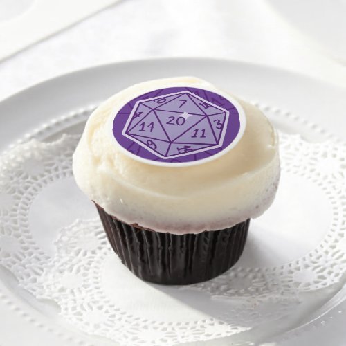 DnD Birthday Party D20 Dice Edible Frosting Rounds