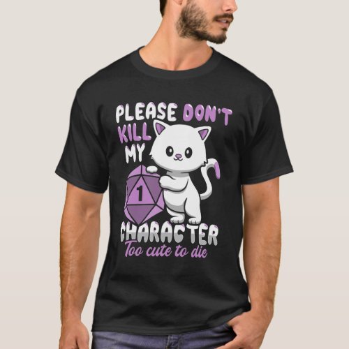 DND CAT Design for a RPG Gamer T_Shirt