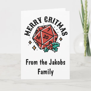 DnD Christmas Card Merry Critmas