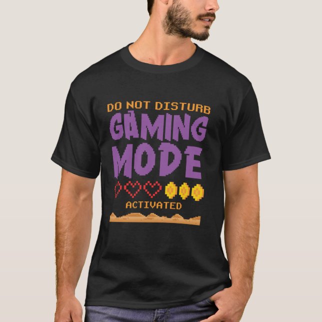 DND Gaming Mode Retro Pixel Gamer Video Games Adul T-Shirt (Front)