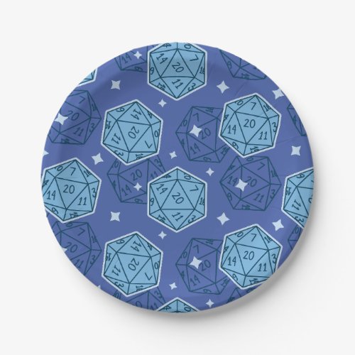 DnD Party Dungeons  Dragons D20 Blue Paper Plates