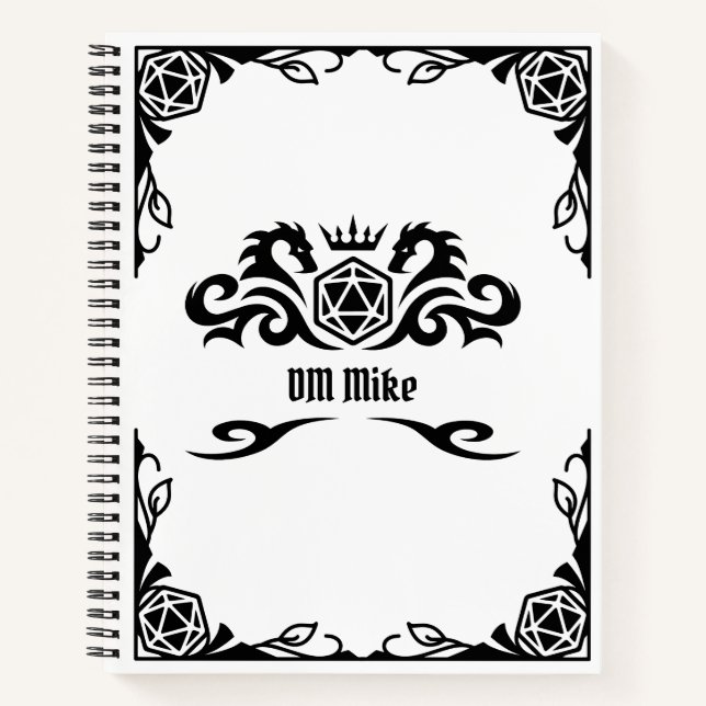 DnD Personalized Notebook with Monogram (Front)