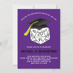 DND Roll Play Dice Graduation Party Invitation