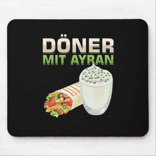 Dner With Ayran Fast Food Kebab Pita Bread Street  Mouse Pad