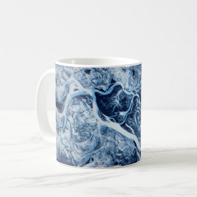 Dnieper River Frozen Snow - Space Station View  Coffee Mug (Front Left)