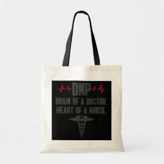 DNP Brain Of A Doctor Heart of Nurse Nursing Tote Bag