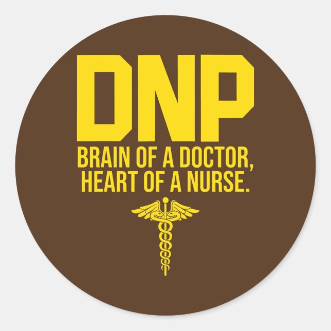 DNP Doctor of Nursing Practice Brain RN Nurse  Classic Round Sticker (Front)