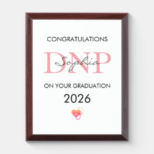 DNP Graduation Personalized Name Class of 2026 Award Plaque