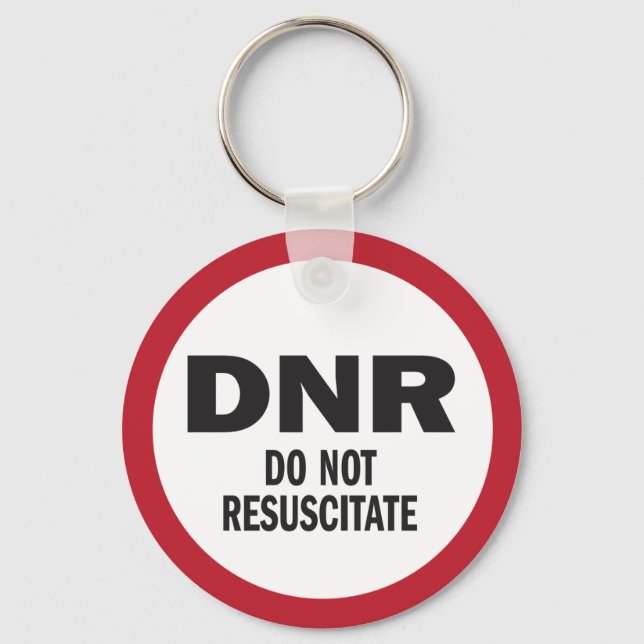 DNR Do Not Resuscitate medical Keychain (Front)