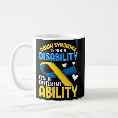 Dns Down Syndrome Awareness Ribbon Hearts Trisomy  Coffee Mug