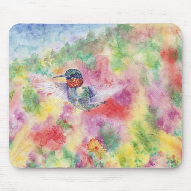 DNW Hummingbird Water Color Mouse Pad (Front)