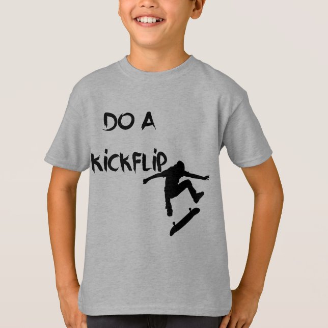 Do a KickFlip! Unisex Skater Shirt (Front)