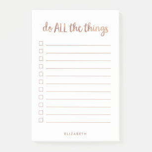 Do All the Things   Faux Rose Gold Look To Do List Post-it Notes