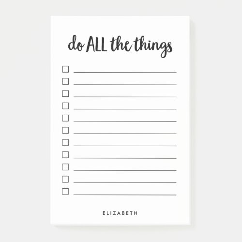 Do All the Things  Lined Personalized To Do List Post_it Notes