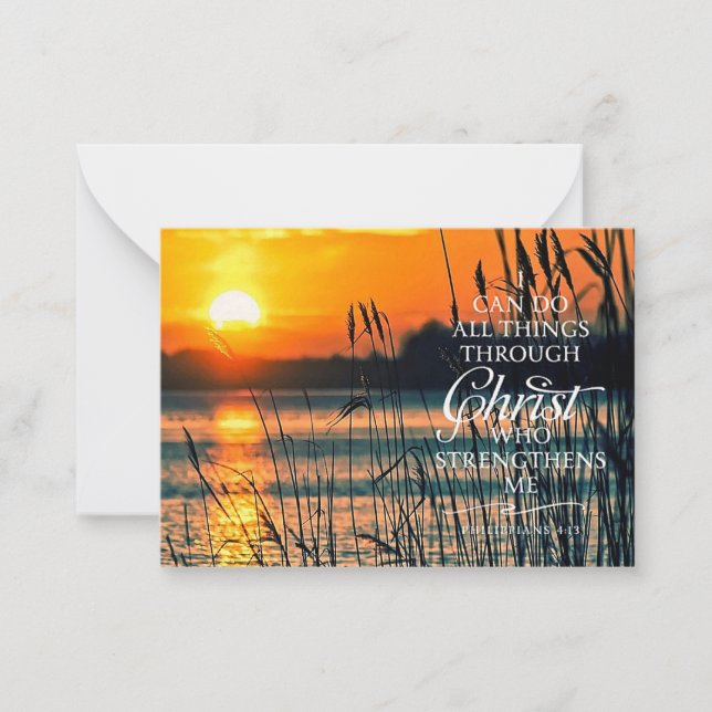 Do all things sunset and reeds note card (Front)