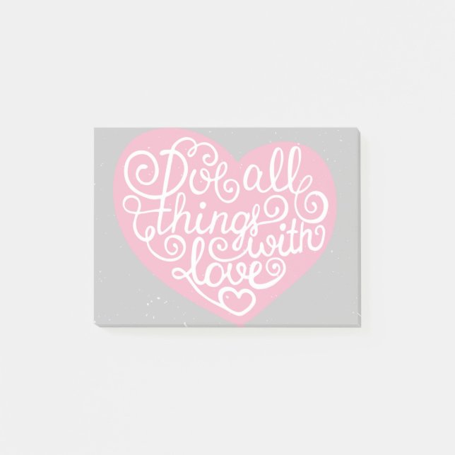 Do All Things With Love Red Post-it Notes (Front)