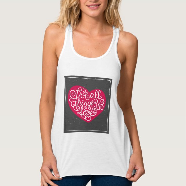 Do All Things With Love Red Tank Top (Front)