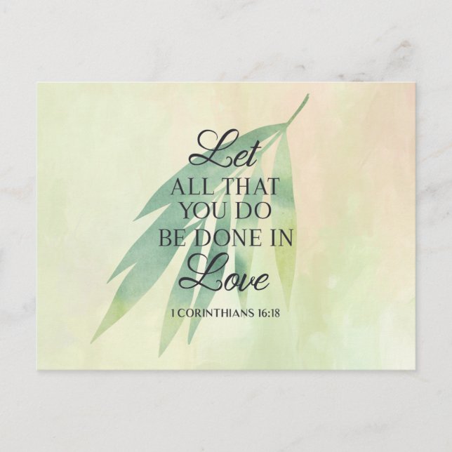 Do All with Love  Bible Quote Postcard (Front)