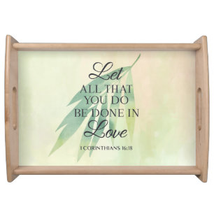 Do All With Love Bible Verse Serving Tray