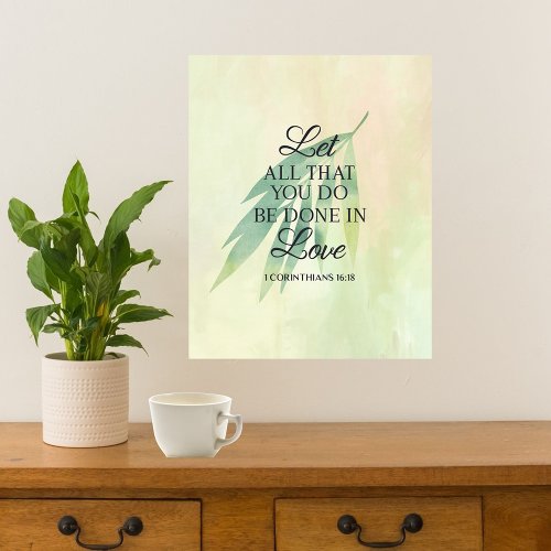 Do All With Love Inspirational Bible Verse   Poster