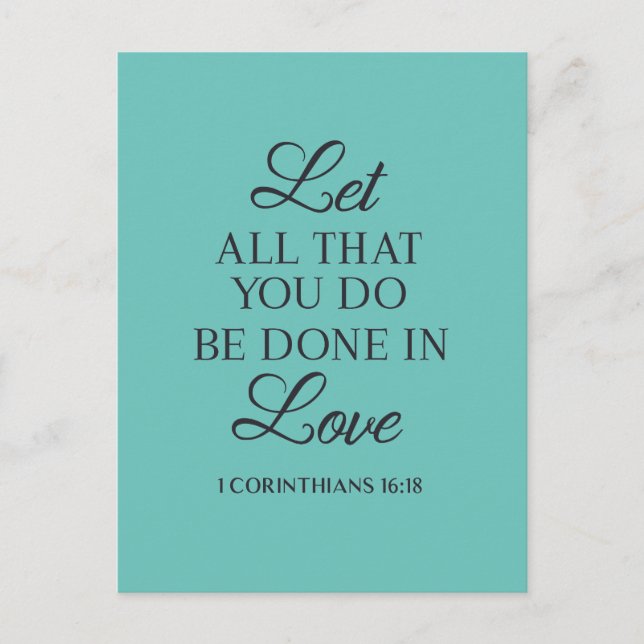 Do All with Love Quote Postcard (Front)