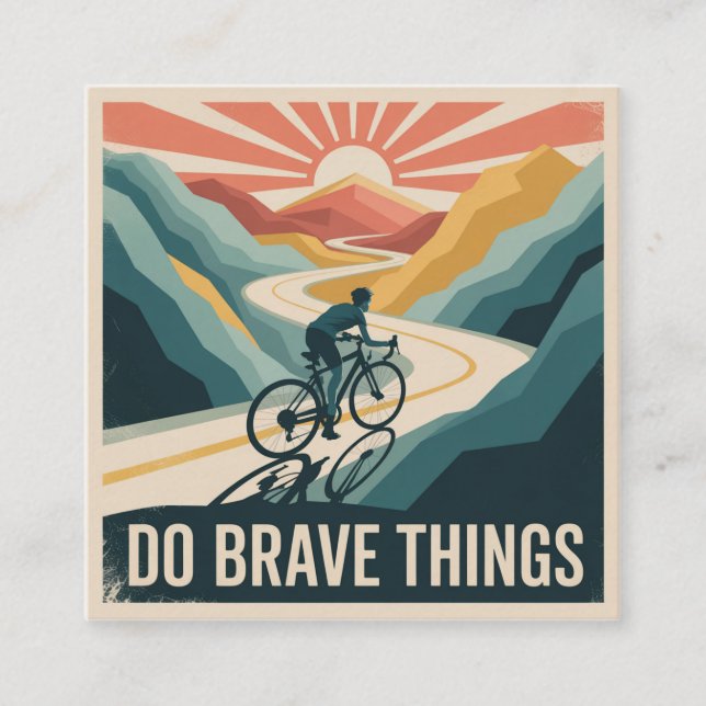 Do Brave Things Square Business Card (Front)