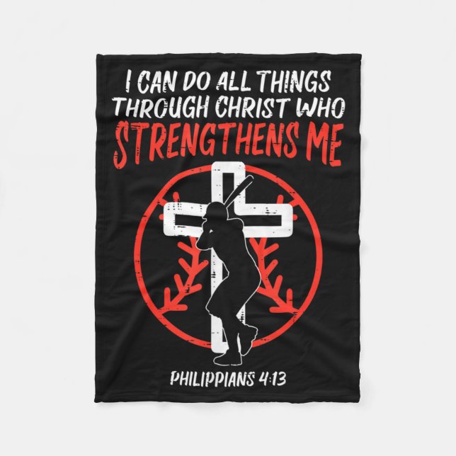 Do Can All Things Baseball Religious Fleece Blanket (Front)