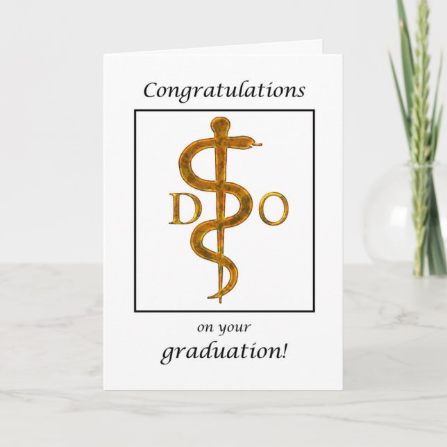 DO, Doctor of Osteopathy Graduation Congratulation Card (Front)