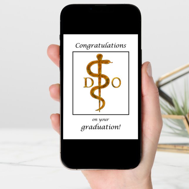 DO, Doctor of Osteopathy Graduation Congratulation Card (Front Digital)