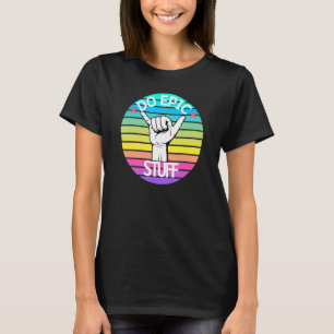Do Epic Stuff Surfer Hang Loose Shaka Windsurfing T-Shirt