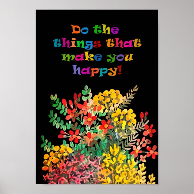 Do happy things wild flowers poster (Front)