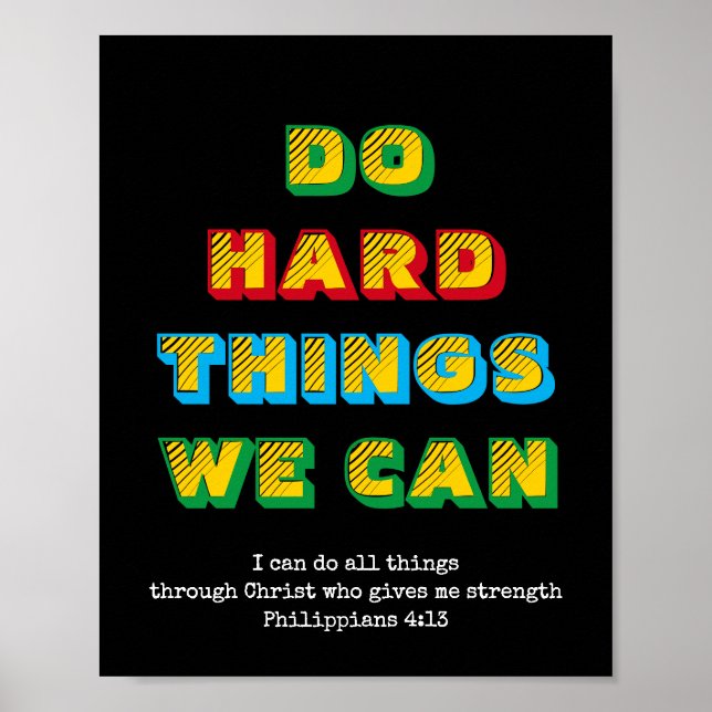 DO HARD THINGS WE CAN | Yoda-Speak  | Christian Poster (Front)
