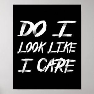 Do I Look Like I Care Cool Saying Poster