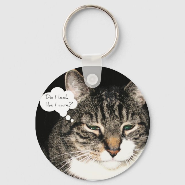 Do I look like I care? Keychain (Front)