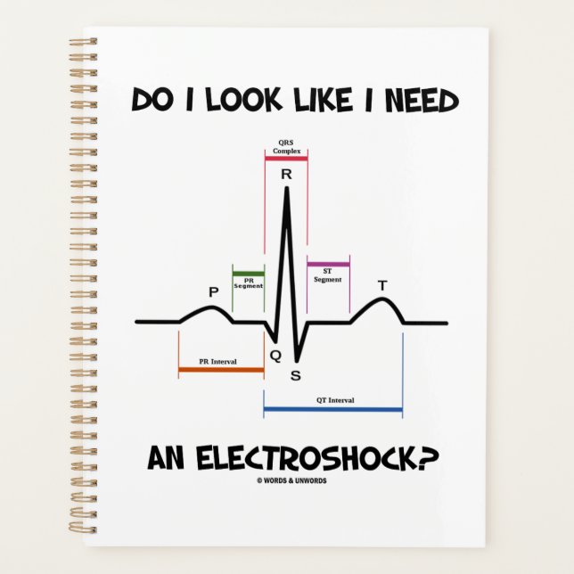 Do I Look Like I Need An Electroshock? EKG ECG Planner (Front)