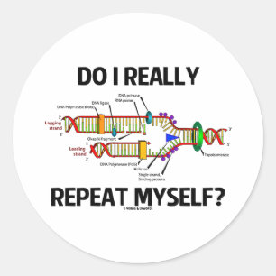 Do I Really Repeat Myself? DNA Replication Humor Classic Round Sticker