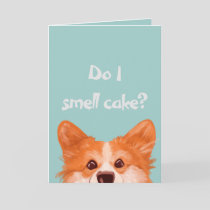 Do I Smell Cake Cute Corgi Birthday  Card