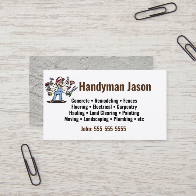 Do It All Handyman Business Card (Front/Back In Situ)