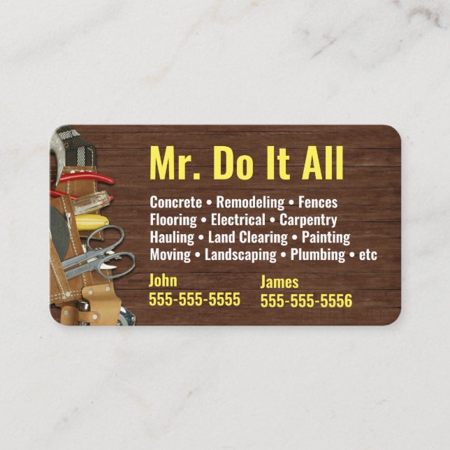 Do It All Handyman Business Card (Front)